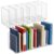 GEFEDESUL 2 Pcs Clear Acrylic Magazine Holder, 6 Vertical Compartments Desk Organizer, Book Rack Document Sorter Folder, Office Storage Accessories for Workplace Organization