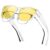 GEGURI Night Vision Glasses, Night Driving Fit Over Glasses Polarized Anti-Glare for Men & Women Yellow Lens