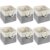 Geiserailie 6 Pcs 11 x 11 Inch Cube Storage Bins Fabric Storage Organizer Bins Foldable Cube Baskets with Sturdy Carry Handles Wicker Baskets for Home (Gray and White)