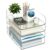 GEKANO Vertical 4-Tier Clear Acrylic Paper Organizer for Desk, Desk Organizers and Accessories, Office Desk Accessories for A4/Letter Paper, File Folders, Books & Office Supplies