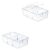 Generic-2-Pack Clear Pantry Organizer Bins with Removable Dividers, Stackable Food Storage Containers for Kitchen, Fridge, and Cabinet