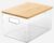 Generic Large Stackable Clear Storage Bins with Bamboo Lids, Clear/tan, DRM0927