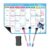 Generic Magnetic Whiteboard Flexible Dry Erase Calendar for Weekly Monthly Planning with 3 Board Pens and Eraser 16.5″x11.8″ (White #-1)