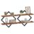 Geometric Diamond Open-Frame Wall Shelf, 13-Inch Iron and Wood Floating Display for Modern Home Decor Accent