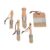 GETAJGHSD Professional Wax Painting Brush Set Flat and Pointed Brushes and Pig Bristle Bristles 5pcs with Beech Wood Handles for Furniture Refinishing, Door and Cabinet Wax Application