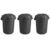 Getzi 3 Pack 32 Gallon Black Round Commercial Trash Can with Lid, Heavy-Duty Plastic Waste Bin for Restaurant, Office, School, Garage, Warehouse