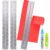Geyee 3 Pcs Deckle Edge Ruler Tearing Ruler for Paper Crafts Metal Dual Stainless Steel 12 Inch Paper Cut Tool Irregular Edges Measuring Tool with Water Pen for School Scrapbook