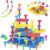 Ggiibro Peg Board Set STEM Toys for Toddlers Ages 3-6 | Montessori Sensory Stacking & Lacing Kit with Thick/Thin Foam Boards & Strings | Preschool Learning Toys for Fine Motor Skills Development
