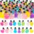 GGSTDDUP 80 Pack Luminous Mini Resin Ducks, Miniature Ducks Figures Wearing Black Gentleman Hat, Glow in The Dark Mini Ducks, Tiny Ducks, DIY Crafts Cake Decor