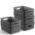 GHLLW Plastic Storage Baskets – 8 Pack, Gray, Durable, Easy to Use, Flexible, Multi-Purpose, Ideal for Closets, Cabinets, Shelves, Countertops