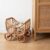 GHuBafy Rolling Storage Basket Cart, Woven Rattan Basket with Wheels