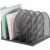 gianotter Desktop File Organizer, Desk Organizer with 5 Compartments, Paper Organizer for Desk, Workspace Organizers for Office Supplies (Black, Upright Style)
