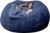 Giant Bean Bag Chair Washable Jumbo Bean Bag Sofa Sack Chair Large Soft Fluffy Fur Portable Living Room Lazy Sofa Bed Cover (No Filler) (Color : Khaki Size : 6FT) (Dark Blue 6FT)