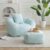 Giant Bean Bag Chair with Footstool,Ergonomic Foam Sofa