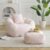 Giant Bean Bag Chair with Footstool, Oversized Faux Fur Chair for Adults