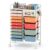 Giantex 14 Drawer Storage Cart, Rolling Craft Cart with Metal Tabletop & Pegboard, Mobile Utility Organizer Trolley with Locking Wheels, Home Office, Macaron Multicolor