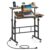 GIANTEX Mobile Standing Desk, Adjustable Rolling Computer Desk (Brown)