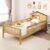 Giantex Twin Kids Bed Frame, Solid Wood Montessori Bed with Guardrails & House-Shaped Headboard, Built-in Storage Shelf, No Box Spring Needed, for Boys Girls, White