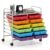 GiantexUK 12 Drawers Rolling Trolley, Metal Frame Utility Storage Organizer Cart with Lockable Wheels, Multipurpose Shelving Organizer Unit for Home Office Salon (Multicolour)