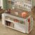 Gift Wrap Storage Cart with Foldable Drop Leaf, Crafting Table with Storage