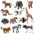 Gigglelf 12 Pcs Realistic Baby Jungle Animal Figures, Solid Safari Animals Toy Set for Toddlers, Montessori Wildlife Figurines Cake Toppers, School Projects Rewards for Boys Girls 3+