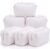 Gilprop 6pcs Ruffle Waffle Makeup Bag Bulk Lace Trimmed Cosmetic Bag Large Travel Toiletry Organizer Portable Preppy Storage Pouch with Zipper for Women Wedding Bridesmaid Birthday Gift (White)