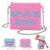 Gilprop Handmade Beaded Mahjong Coin Bag with Zipper Chain Crossbody Purse Canvas 5.5 x 4.7 in Mahjong Purse with Colorful Beads for Dice Coin Board Party Travel Ideal Gift for Mahjongs Lovers(Pink)