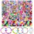 Gionlion 1200 Pcs Polymer Clay Beads Bracelet Making Kit, 25 Style Animal Fruit Flower Butterfly Bunny Pony Letter Beads Charms for Jewelry Making, DIY Art and Crafts Toys Gifts
