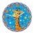 Giraffe Wall Clock, Playful Colorful Stars Dots Blue Quiet Wall Clocks No Ticking Noise for Living Room Bathroom Hallway Entryway Decor 11.6×11.6 Inches