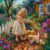 Girl and Puppy DIY Paint By Numbers Kit on Canvas 40x40cm Without Frame