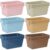 gisgfim 24 Pack Plastic Cubby Bins Classroom Book Bins Scoop Front Stackable Easy-to-Grip Toy Storage Tubs Containers for School Library Office Home Nursery Playroom Organization (Retro Color)