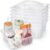 gisgfim 6 Pack 3-Compartment Classroom Caddy with Handle (Clear)