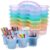 gisgfim 6 Pack Classroom Caddy with Handle Plastic Storage Caddy Organizer with 6 Compartments Drink Cup Caddies Holder Portable Storage Bin form Pen, Home, Office, School Supplies(Colorful Clear)