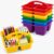gisgfim 6 Pack Plastic Classroom Caddy with 4-Compartments Plastic Storage Caddies with Handle 4 Compartments Table Caddy Organizer Versatile Table Caddies for Classroom Office, Rainbow Color