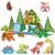 Givzan Magnetic Tiles Animals & Dinosaurs Toys, STEM Educational Building Blocks, Sensory Set 35 PCS for Toddlers Kids Ages 3-5 5-7, Boys Girls Birthday Gift Age 3+