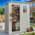 Gizoon 5×3 FT Resin Outdoor Storage Shed, Weather-Resistant Plastic Garden Tool Shed with Floor and Lockable Door for Backyard, Patio, Lawn, Grey