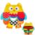 GKDOMS Vibrant Sensory Owl Plush Stuffed Animal Baby Toy Tummy Time Multi-Textured Squeaking & Crinkling Learning Toy for Busy Hands Babies 0-36Months, Baby Shower 1st Birthday Gifts