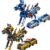 Gkiozu Magnetic Dinosaur Car Toy, 2-in-1 Crash Transform for Kids 3+