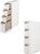 GLACER 4-Tier Plastic Storage Cabinet with Wheels | Narrow Rolling Cart Drawer Organizer with 4 Drawers | Bathroom Organizers | for Bathroom, Kitchen, Bedroom & Office, White