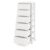 GLACER 7-Drawer Plastic Storage Cabinet with Wheels | Rolling Drawer Cart | Vertical Organizer | for Bedroom, Living Room, Bathroom & Office, White