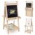 GLACER Kids Art Easel Foldable 3-in-1 w/Whiteboard & Chalkboard (Natural)