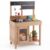 GLACER Mud Kitchen, Fir Wood Outdoor Play Kitchen with Stoves, Sink, Faucet, Storage Cabinets & Shlef, Cooking Accessories, Mud Table for Backyard Garden for Toddler Ages 3+