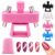 Glass Bead Cat-Eye Nail Magnet Tool with 360° Rotating Control，Pink
