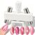 Glass Bead Nail Magnetic Tool, Automatic Rotating Cat Eye Magnet for Nails, 360° Magnetic Nail Art Tool for Cat Eye Gel Polish, Adjustable Holder for Glass Bead，white