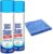 Glass Cleaner Foam, Foaming Action & Spray, 23oz – 2 Pack – Clean Fresh Scent – Bundled With Microfiber Cleaning Clothes (46 oz Total)