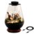 Glass Ecosystem Terrarium with Saucer Shaped LED Grow Light, Small Desk Ecosystem with Moss, 5V 2A Black Light for Office and Home Decor, Includes Drip Bottle and Type C Cable