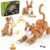 Glikid 3-in-1 Orange Cat Building Set, Build a Cat, Dog or Rabbit
