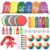 Glimin 48 Pcs Back to School Games Set, Included Sport Drawstring Backpacks Award Ribbons Water Bottles Beach Ball Flying Disk Bracelet Jump Ropes for Group Activities Summer Camp Party Favors