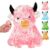 Glitter Highland Cow Squishies Fidget Toy, Cute Sensory Squeeze Toy for Adults, Desk Decor, Easter Basket Stuffer Party Favor Gift for Adults Cow Lovers