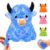 Glitter Highland Cow Squishies Fidget Toy,Soft Slow Rising Stress Relief Ball,Cute Sensory Squeeze Toy,Anxiety Relief Desk Decor,Easter Basket Stuffer Party Favor Gift for Adults Cow Lovers (Blue)